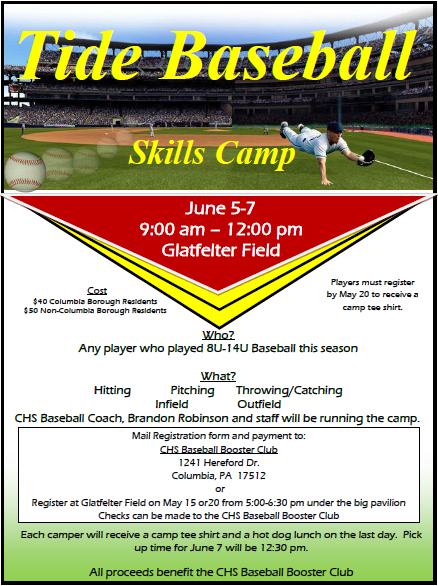 CHS Baseball Booster Club Youth Baseball Camp Information 