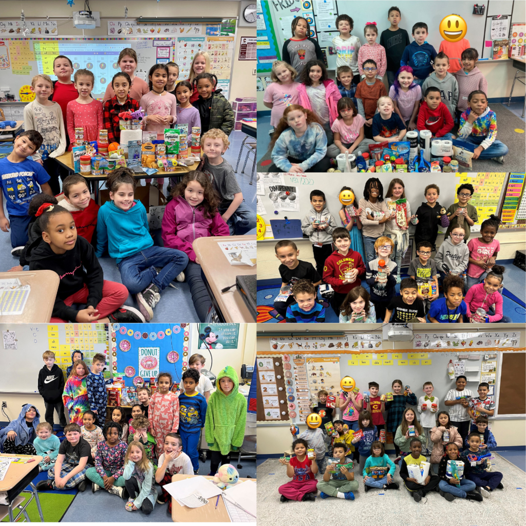 Collage of students in all 5 2nd grade classrooms